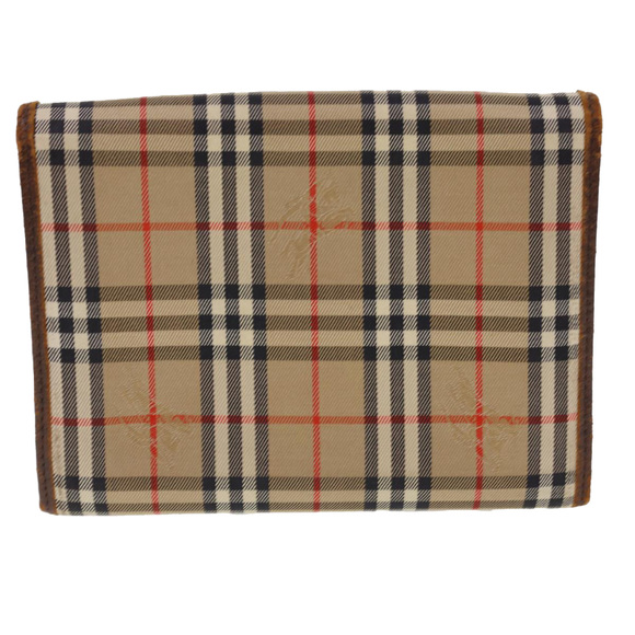 Burberrys Nova Check Pouch Nylon Beige Auth 40209 - Picture 3 of 16